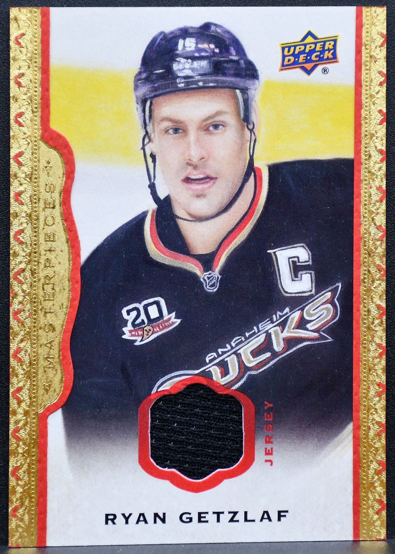 2014-15 UD Masterpieces Memorabilia Framed Red Getzlaf 66/85 Jersey 0776