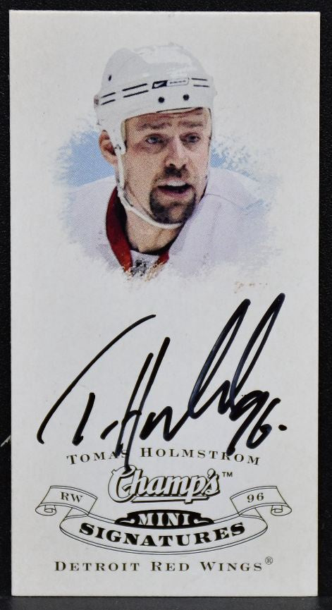 2008-09 UD Champ's Mini Signatures Tomas Holmstrom CS-TH Red Wings Auto 7785