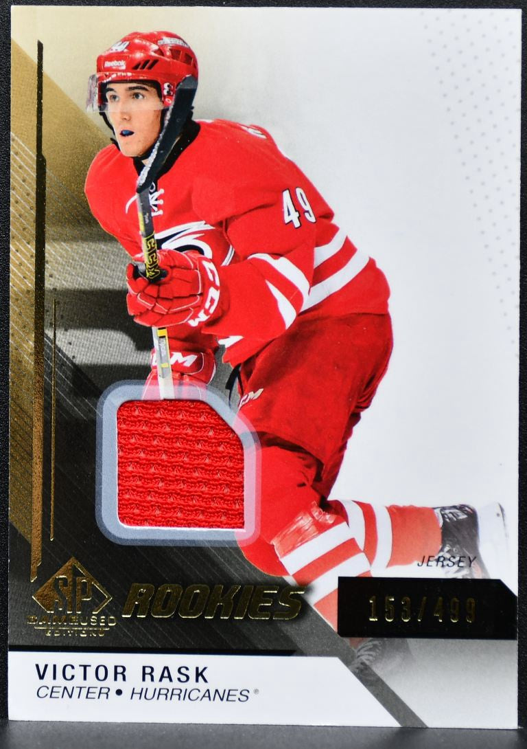 2014-15 SP Game Used Rookies Gold Jerseys Victor Rask 130 RC /499 Jersey 1649