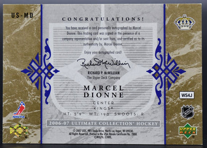 2006-07 UD Ultimate Collection Ultimate Signatures Marcel Dionne US-MD Auto