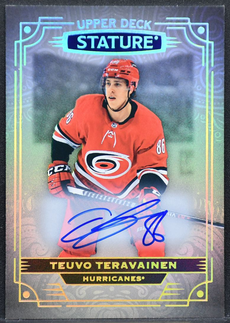 2022-23 UD Stature Autographs Teuvo Teravainen 34 Carolina Hurricanes Auto