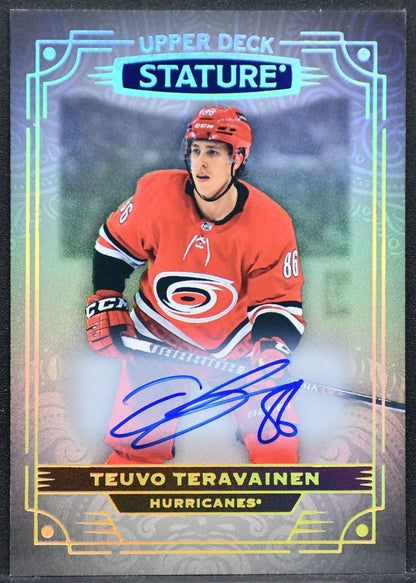 2022-23 UD Stature Autographs Teuvo Teravainen 34 Carolina Hurricanes Auto