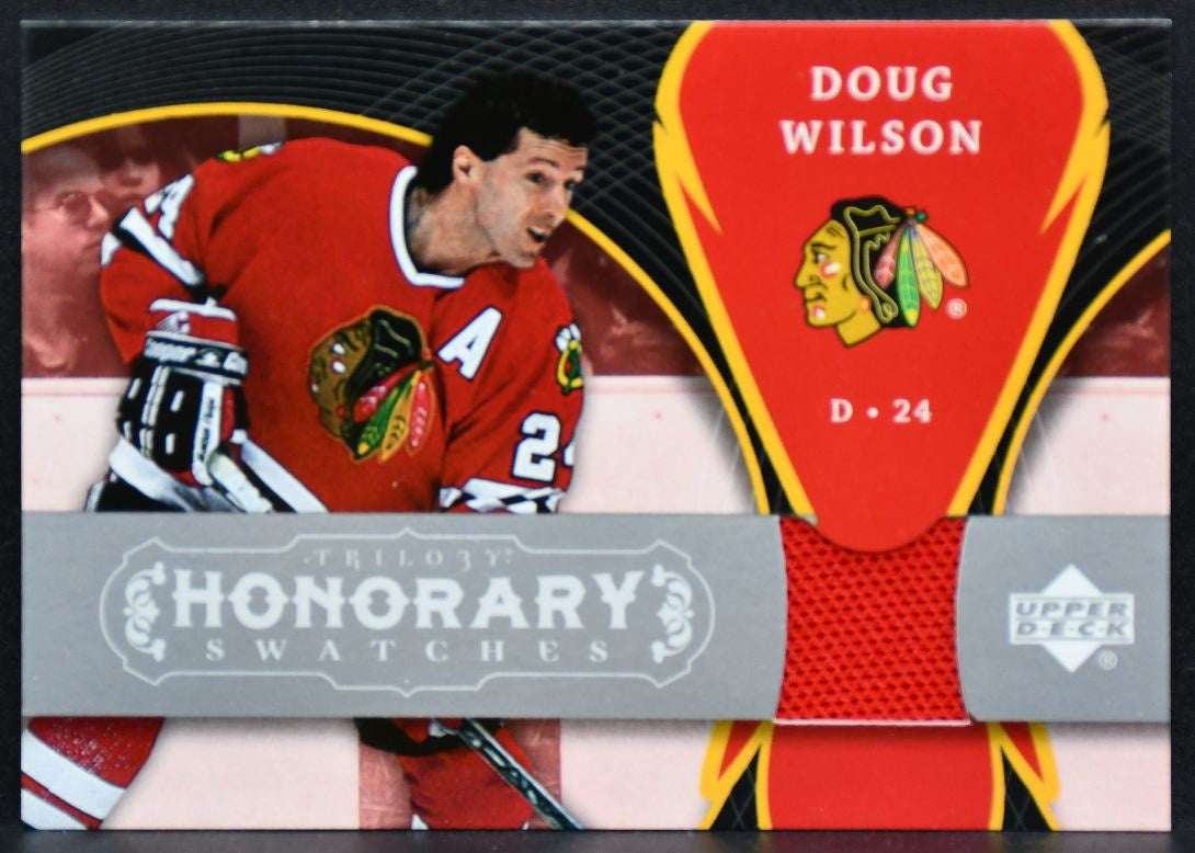 2007-08 UD Trilogy Honorary Swatches Doug Wilson HS-W1 Blackhawks Jersey 3657