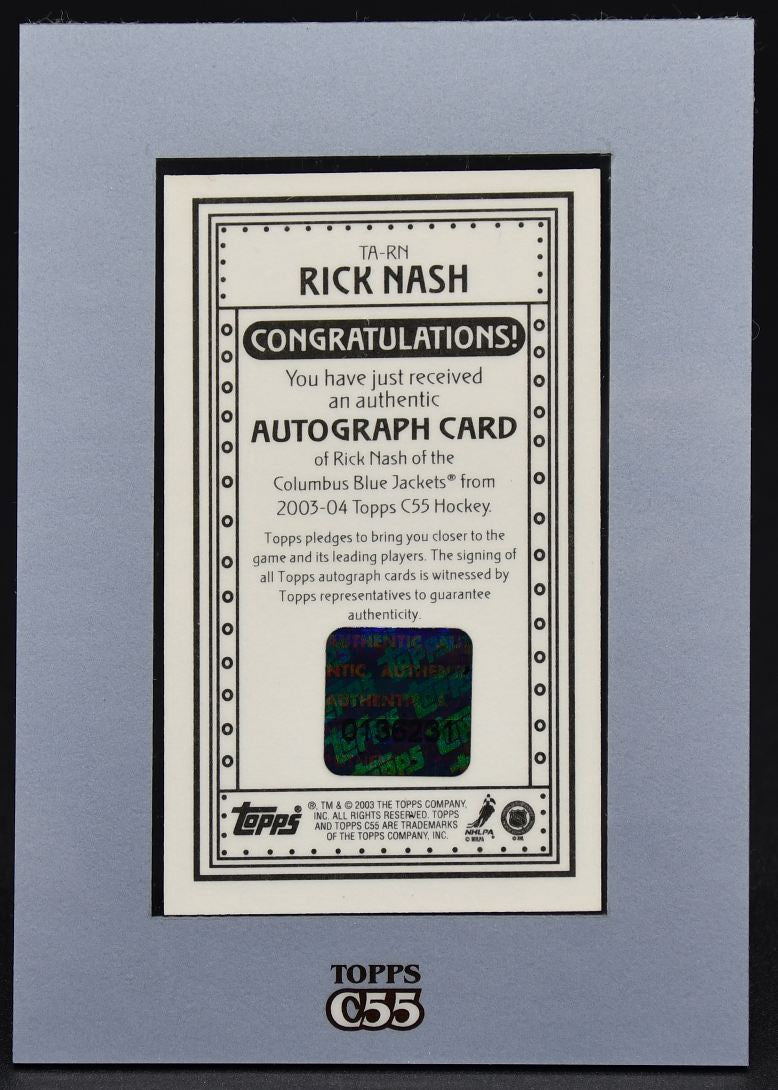2003-04 Topps C55 Autographs Rick Nash TA-RN Auto