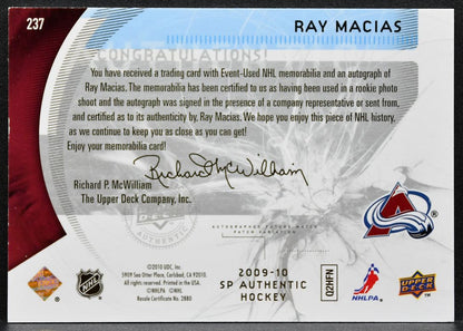2009-10 SP Authentic Future Watch Auto Patch Ray Macias RC Auto 088/100 0451