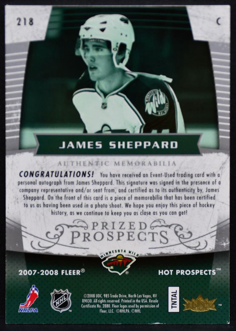 2007-08 Fleer Hot Prized Prospects Sheppard Wild RC Auto 092/399 Patch 2919