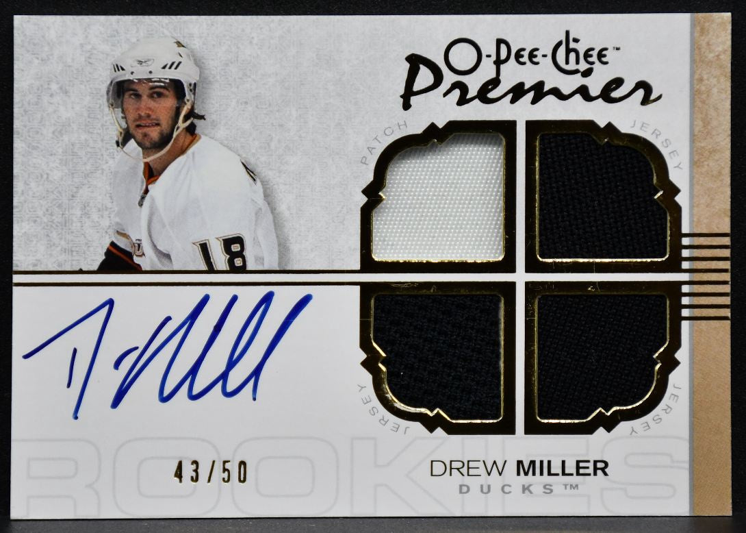 2007-08 O-Pee-Chee Premier Rookies Gold Drew Miller 114 RC Auto Patch 4006