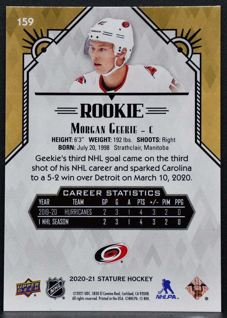 2020-21 Upper Deck Stature Rookie Green Morgan Geekie 159 RC 182/175 6759