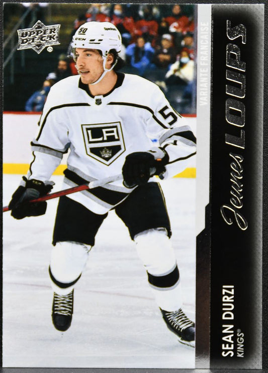 2021-22 UD Extended Series Young Guns French Variante Sean Durzi Kings RC 8785