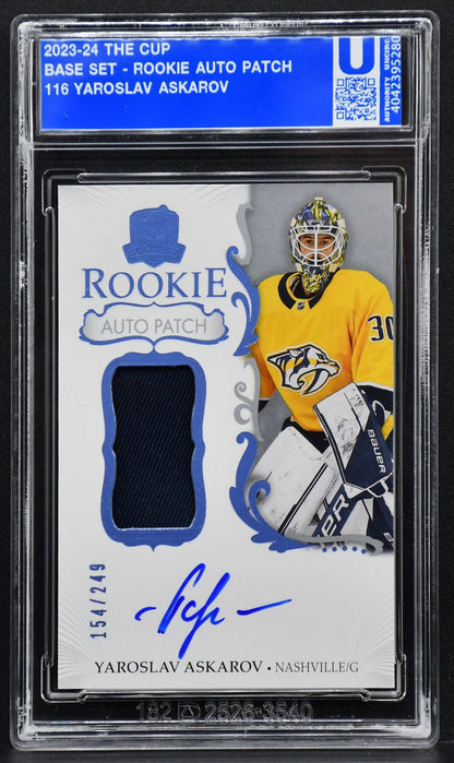 2023-24 UD The Cup Rookie Auto Patch Yaroslav Askarov 116 RC Auto 154/249
