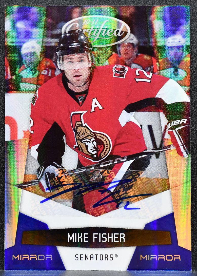 2010-11 Panini Certified Mirror Blue Signatures Mike Fisher Auto 07/50 2558