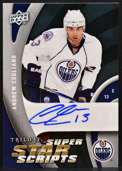 2009-10 UD Trilogy Superstar Scripts Andrew Cogliano SS-AC Oilers Auto 1844