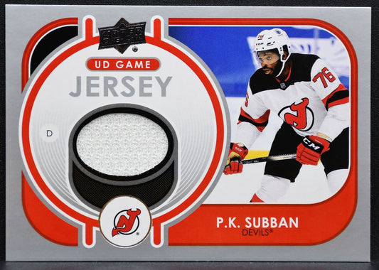 2021-22 Upper Deck Series 1 UD Game Jersey P.K. Subban GJ-PS Devils Jersey 2492