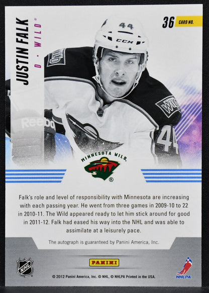 2011-12 Panini Titanium New Wave Auto Justin Falk 36 Auto