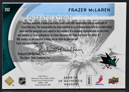 2009-10 SP Authentic Future Watch Auto Patch McLaren 252 RC Auto 033/100 Patch