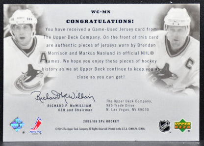 2005-06 SPx Winning Combos Morrison/Naslund Canucks 184/350 Jersey 4491