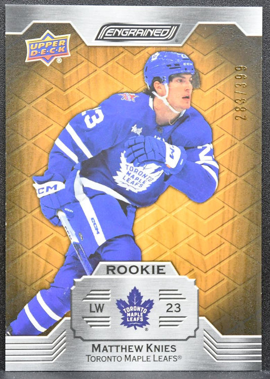 2023-24 UD Engrained Rookie Oak Matthew Knies Maple Leafs RC 283/399 5930
