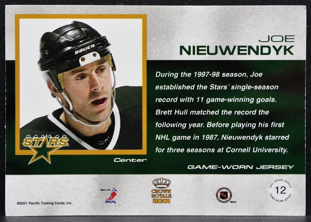 2000-01 Pacific Crown Royale Game-Worn Jerseys Joe Nieuwendyk Jersey 3261