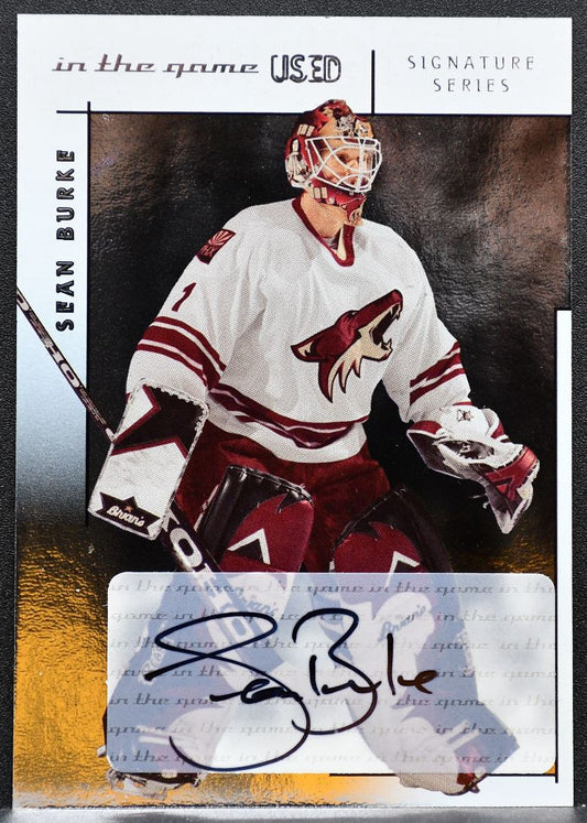 2003-04 In The Game Used Signature Series Sean Burke Phoenix Coyotes Auto 1230