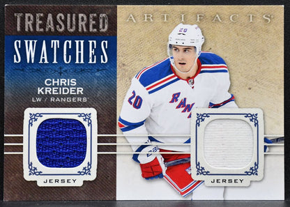 2014-15 UD Artifacts Treasured Swatches Jerseys Blue Chris Kreider Jersey 3117