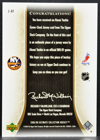 2005-06 UD Ultimate Collection Jerseys Alexei Yashin Islanders Jersey 2532