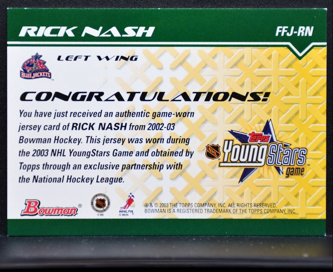 2002-03 Bowman YoungStars Fabric of the Future Jersey Nash RC Jersey 6361