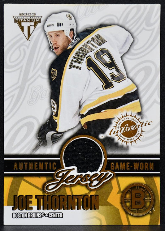 2003-04 Pacific Private Stock Titanium Jerseys Joe Thornton 5 Bruins /160 Jersey 6835