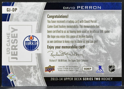 2013-14 UD Series 2 UD Game Jerseys David Perron GJ-DP Oilers Jersey 9486