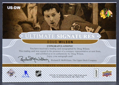 2013-14 Upoper Deck Ultimate Signatures Doug Wilson Chicago Blackhawks Auto
