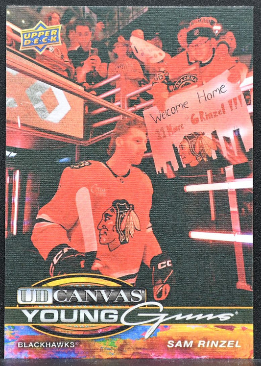 2025-26 UD Series 1 Young Guns UD Canvas Sam Rinzel C-105 Chicago Blackhawks RC
