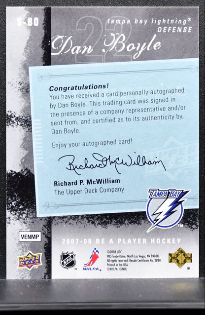 2007-08 Upper Deck Be a Player Signatures Dan Boyle S-BO Lightning Auto 0437
