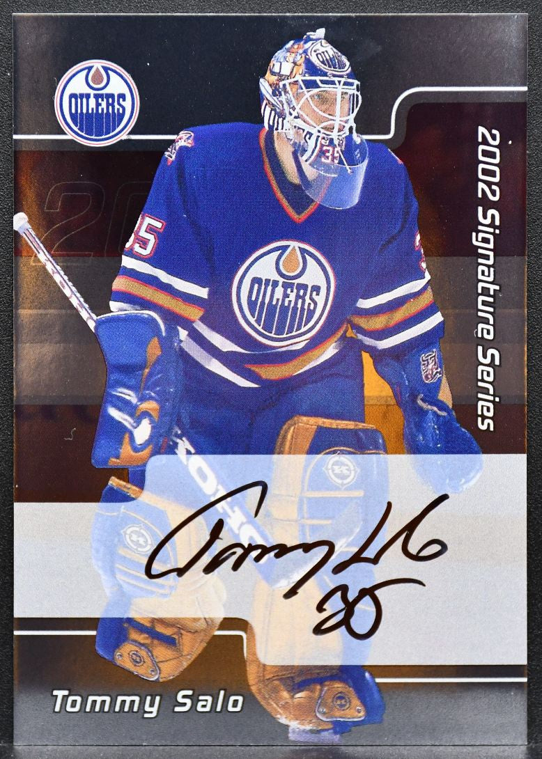 2001-02 Be a Player Signature Series Autographs Tommy Salo LTS Oilers Auto 9215