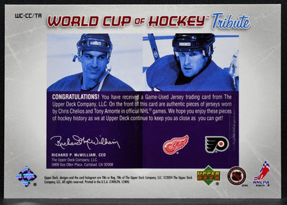 2004-05 UD World Cup Tribute Chelios/Amonte Red Wings/Flyers Jersey 4039