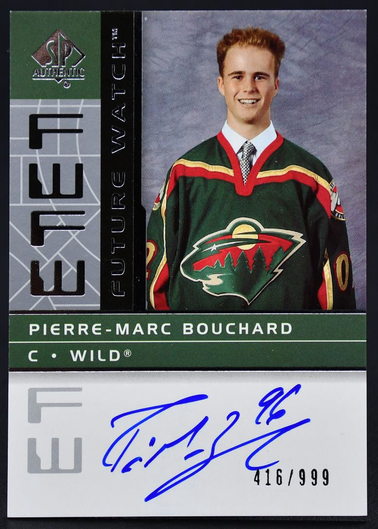 2002-03 SP Authentic Future Watch Auto Bouchard Minnesota Wild RC Auto /999