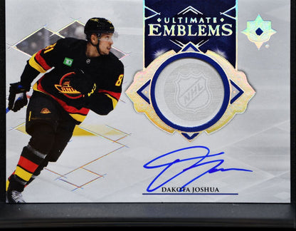 2023-24 UD Ultimate Collection Emblems Auto Dakota Joshua Canucks Auto 2690
