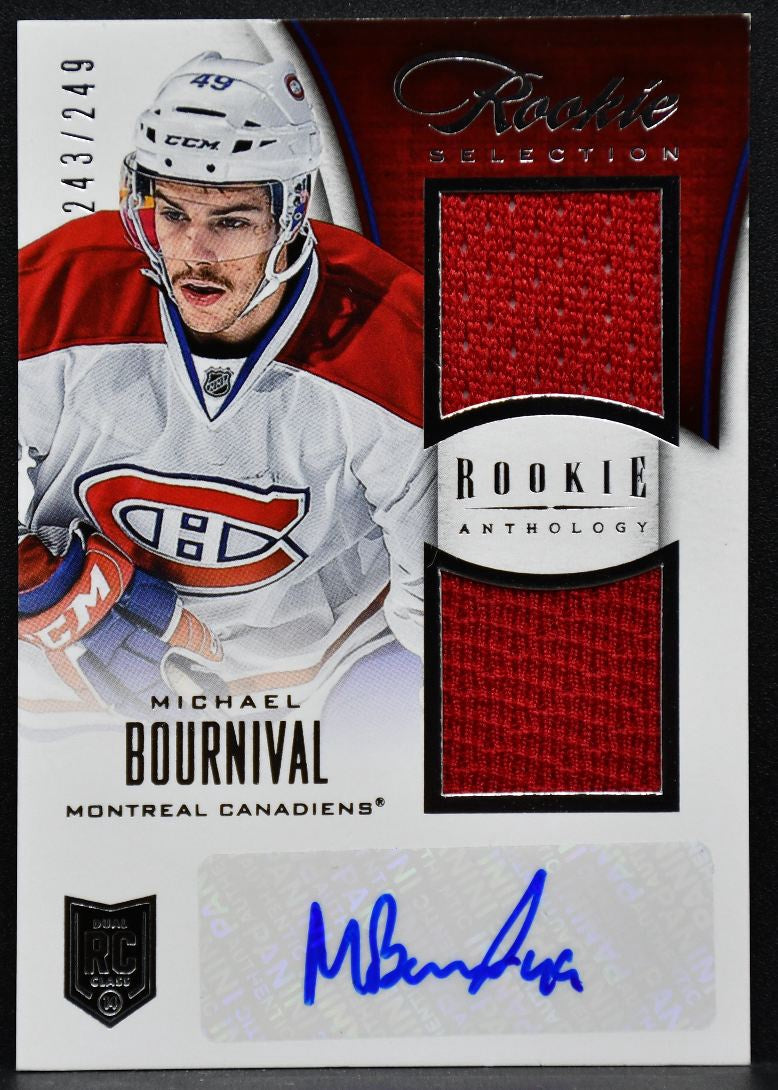 2013-14 Panini Rookie Anthology Selection Bournival 158 RC Auto Jersey 4044