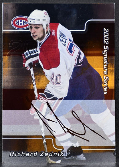 2001-02 Be a Player Signature Series Auto Richard Zednik 108 Canadiens Auto 9277