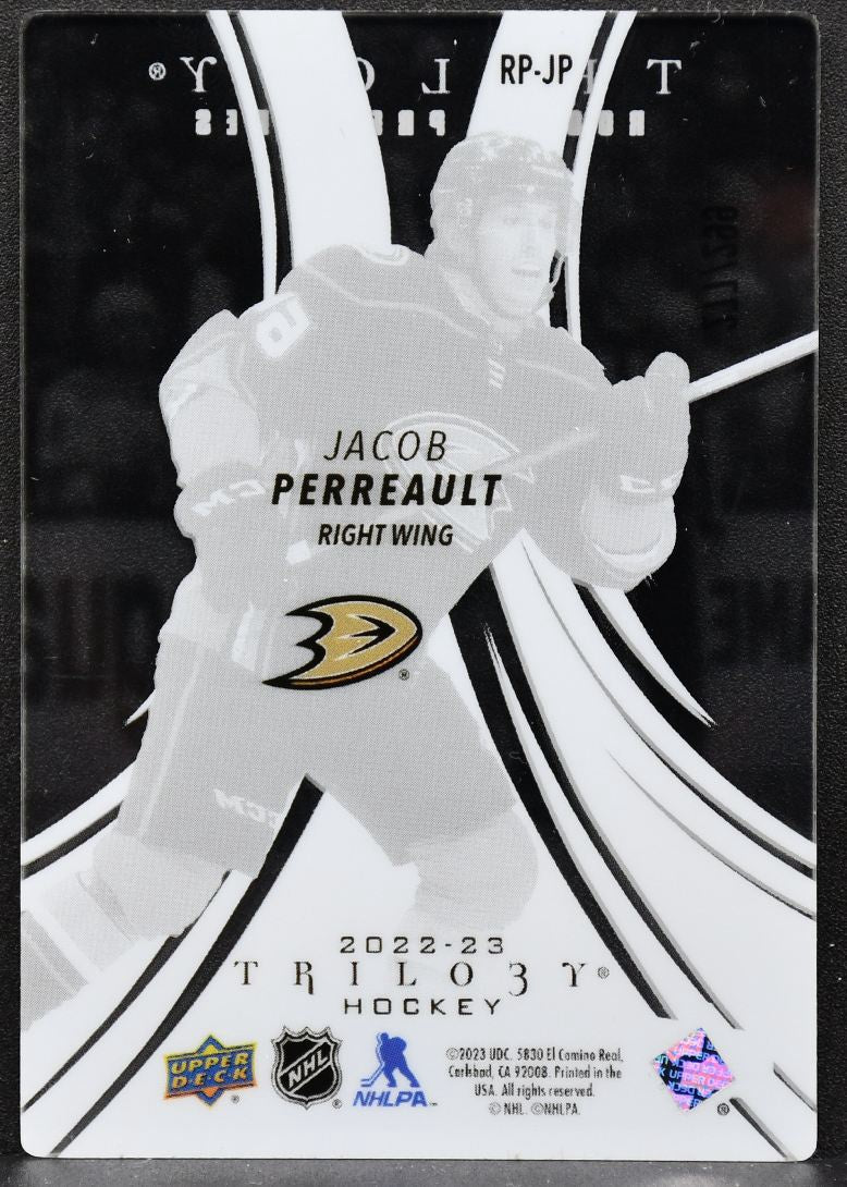 2022-23 UD Trilogy Rookie Premieres Jacob Perreault RP-JP Anaheim Ducks RC 8136