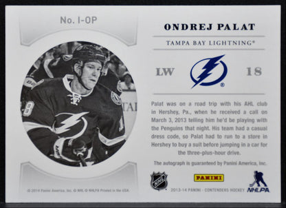 2013-14 Panini Contenders NHL Ink Ondrej Palat Tampa Bay Lightning Auto 9571
