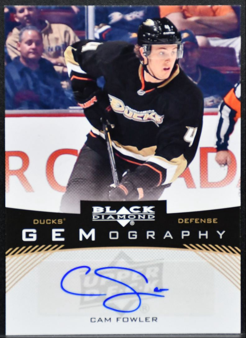 2012-13 Upper Deck Black Diamond Gemography Cam Fowler Anaheim Ducks Auto 0598