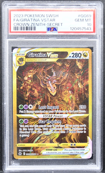 Pokémon Crown Zenith: Galarian Gallery Giratina VSTAR  GG69/GG70 Holofoil PSA 10