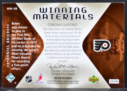 2007-08 SPx Winning Materials Daniel Briere Philadelphia Flyers Jersey 5696
