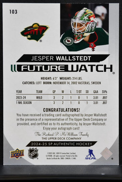 2024-25 SP Authentic Future Watch Auto Horizontal Wallstedt RC Auto 094/599 2805