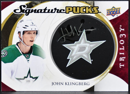2015-16 Upper Deck Trilogy Signature Pucks John Klingberg SP-JK Stars Auto 8501