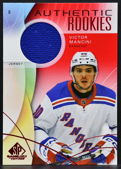2024-25 SP Game Used Red Jersey Victor Mancini 276 New York Rangers RC Jersey 6904