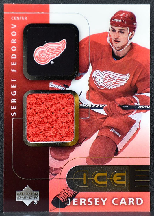 2001-02 Upper Deck Ice Jerseys Sergei Fedorov J-SF Detroit Red Wings Jersey 4060