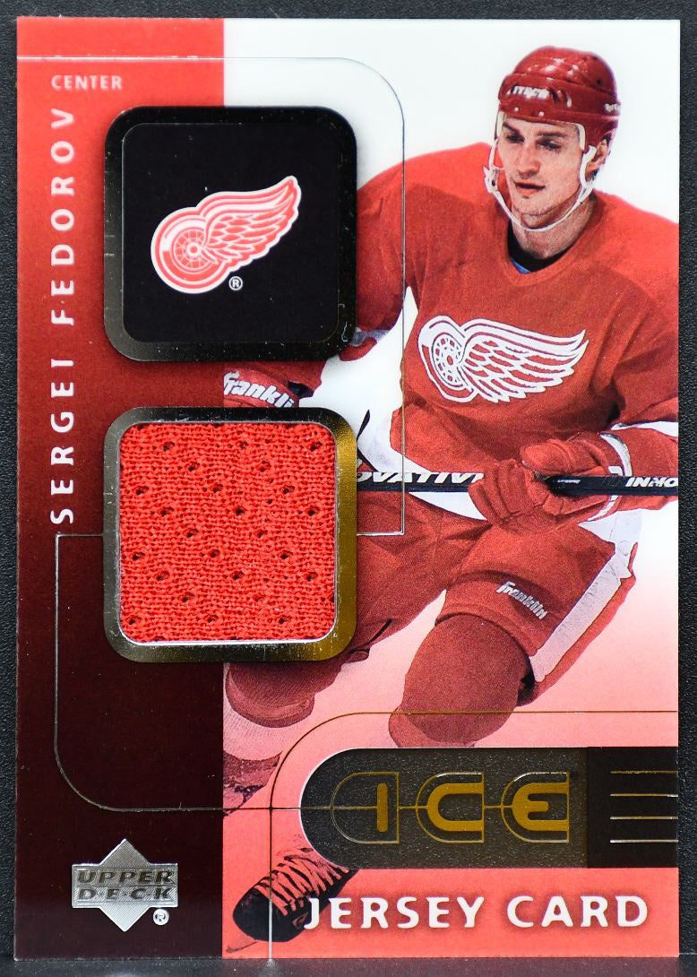 2001-02 Upper Deck Ice Jerseys Sergei Fedorov J-SF Detroit Red Wings Jersey 4060