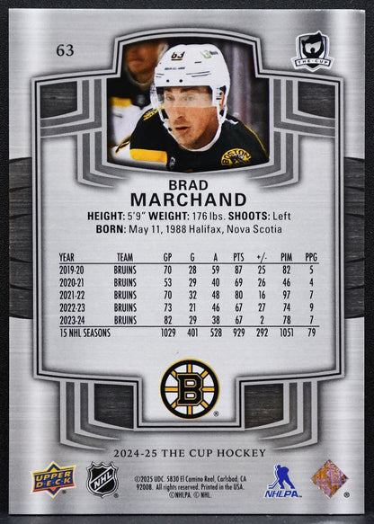 2024-25 Upper Deck The Cup Brad Marchand 63 Boston Bruins 198/249 9065
