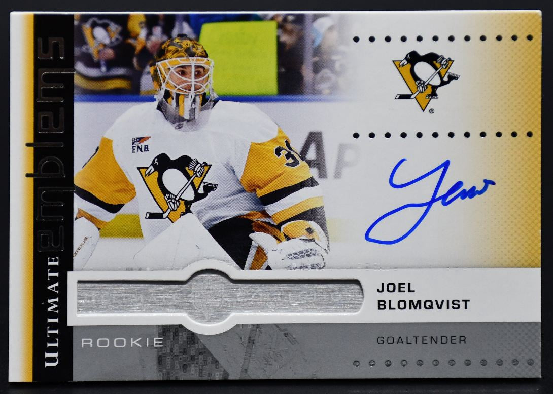 2024-25 UD Ultimate Collection Joel Blomqvist UER-JO Pittsburgh Penguins RC Auto