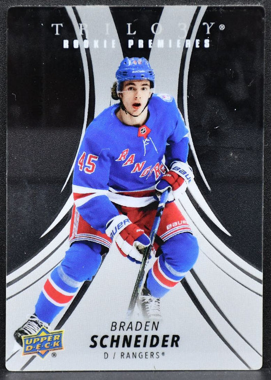 2022-23 UD Trilogy RC Premieres Acetate Schneider RP-BS New York Rangers RC 1343